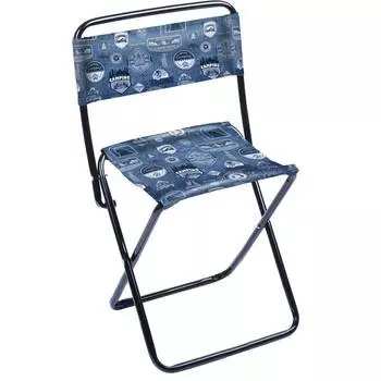 Стул поход.склад. со спинкой на замк. опорах (труба d16) "Ника ", джинс , ПС2/Д