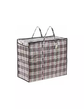 Сумка-баул хозяйственная, полипропилен, 60х50х30 см, 90 литров, черно-красная, 150 г/м2, ЛЮБАША, 604702