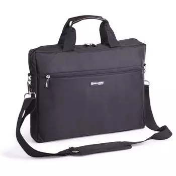 Сумка деловая BRAUBERG Tempo, 30х40х4 см, отделение для планшета и ноутбука 15,6, ткань, черная, 240453
