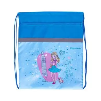 Сумка для обуви BRAUBERG, плотная, увеличенный размер, 49х41 см, "London", 229175