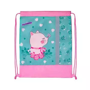 Сумка для обуви ЮНЛАНДИЯ, светоотражающая полоса, 47х37 см, "Meow", 229170