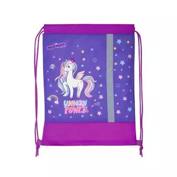 Сумка для обуви ЮНЛАНДИЯ, светоотражающая полоса, 47х37 см, "Unicorn power", 229169