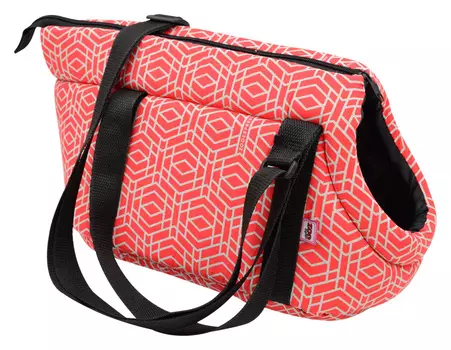 Сумка-переноска для животных "Геометрия" бязь №1 33*20*18 см коралловая 550617