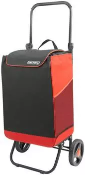 Сумка-тележка "Спутник2 Макси" Исток, 36*42*98/73, 3 кармана, объем 45л, груз 45кг, черн/красн СТМ23