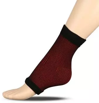 Суппорт голеностопа эластичный укороченный RSC ЛВ21-02 L Черно-красный