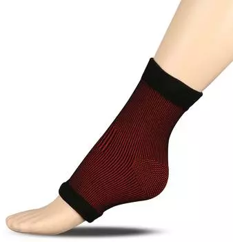 Суппорт голеностопа эластичный укороченный RSC ЛВ21-02 XL Черно-красный