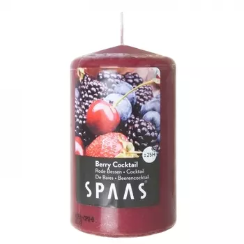 Свеча АРОМА СТОЛБИК 6/10см Ягодный коктейль (25ч) SPAAS