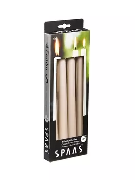 Свечи АНТИК 25см 4шт белые (8ч) SPAAS