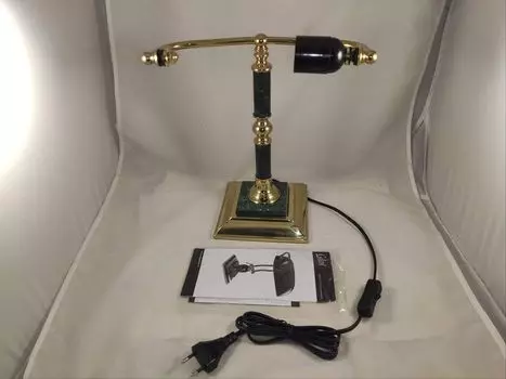 Светильник настольный из мрамора GALANT, основание - зеленый мрамор с золотистой отделкой, 231197 уцененный