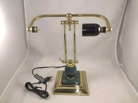 Светильник настольный из мрамора GALANT, основание - зеленый мрамор с золотистой отделкой, 231488 уцененный