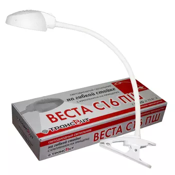 Светильник настольный Трансвит Веста С16 ПШ (VESTAC16-PSH/WT)белый