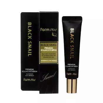 Сыворотка антивозрастная для кожи вокруг глаз с муцином улитки FarmStay Black Snail Premium Rolling Eye Serum, 25ml