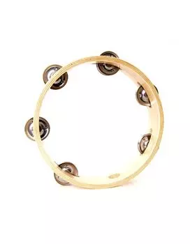 Тамбурин DADI HLT-081 круглый без кожи 8" деревянный, 1 ряд бубенцов