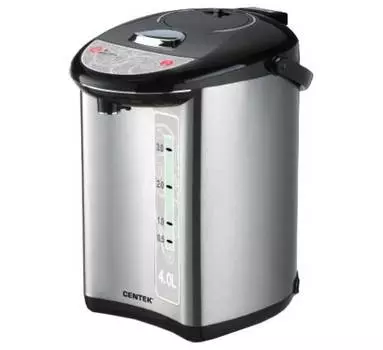 Термопот Centek CT-1082 (сталь) 4.0л 850Вт, 3 способа подачи, повторное кипячение, двойная защита