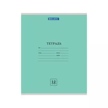 Тетрадь 12 л. BRAUBERG "ЭКО", клетка, обложка плотная мелованная бумага, ЗЕЛЕНАЯ ПАСТЕЛЬНАЯ, 105671 (40 шт.)