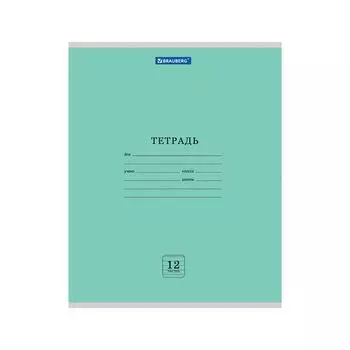 Тетрадь 12 л. BRAUBERG "ЭКО", линия, обложка плотная мелованная бумага, ЗЕЛЕНАЯ ПАСТЕЛЬНАЯ, 105673 (40 шт.)