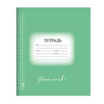 Тетрадь 18 л. BRAUBERG ЭКО 5-КА, клетка, обложка картон, ЗЕЛЕНАЯ, 402987, (40 шт.)
