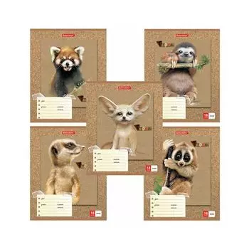 Тетрадь 18 л. BRAUBERG линия, обложка картон, "МИЛЫЕ ЗВЕРУШКИ", 403580 (60 шт.)