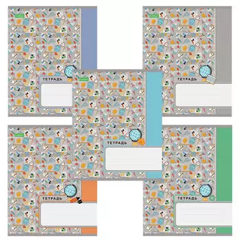 Тетрадь 18 л., HATBER ECO, клетка, обложка картон, Вперед за знаниями (5 видов), 18Т5C1, (60 шт.)