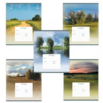 Тетрадь 24 л., ERICH KRAUSE, клетка, обложка картон, РОДНЫЕ ПРОСТОРЫ, 37541, (40 шт.)