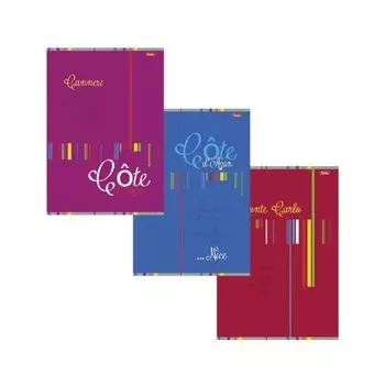 Тетрадь А4, 96 л., HATBER, скоба, клетка, фактурное тиснение, ЛАЗУРНЫЙ БЕРЕГ (3 вида), 96Т4тB3, T113868, (10 шт.)