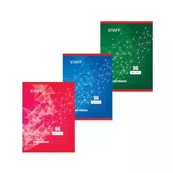 Тетрадь А4, 96 л., STAFF, клетка, офсет №2, обложка картон, ЭКСКЛЮЗИВ, 402651, (30 шт.)