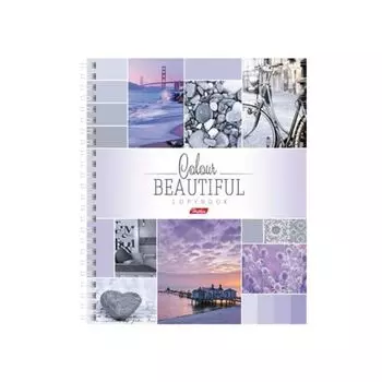 Тетрадь А5, 120 л., HATBER, гребень, клетка, обложка твердая, COLOR LINE, 120Тт5В1гр_15992, T240960, (4 шт.)