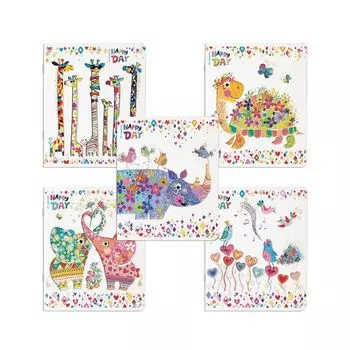 Тетрадь А5 48 л. АЛЬТ скоба, клетка, фольга, конгрев, гибридный лак, "СЧАСТЛИВЫЙ ДЕНЬ" (5 видов), 7-48-829 (60 шт.)