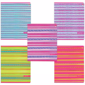 Тетрадь А5, 48 л., АЛЬТ, скоба, клетка, глянцевый лак, FRESH - НАСТРОЕНИЕ (5 видов), 7-48-307, (20 шт.)