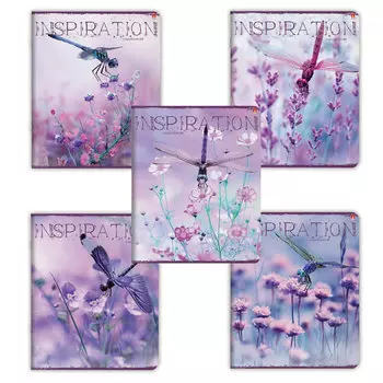 Тетрадь А5, 48 л., АЛЬТ, скоба, клетка, иридиум, ЛАВАНДОВОЕ НАСТРОЕНИЕ (5 видов), 7-48-598, (10 шт.)