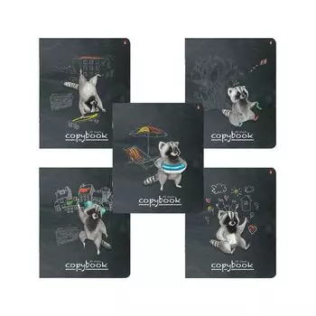 Тетрадь А5 48 л. АЛЬТ скоба, клетка, Soft Touch, "КАНИКУЛЫ ЕНОТА" (5 видов), 7-48-553 (60 шт.)