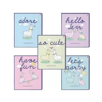 Тетрадь А5 48 л. АЛЬТ скоба, клетка, Soft Touch, конгрев, "ДАВАЙ, ЛАМА, ДАВАЙ!" (5 видов), 7-48-551 (60 шт.)