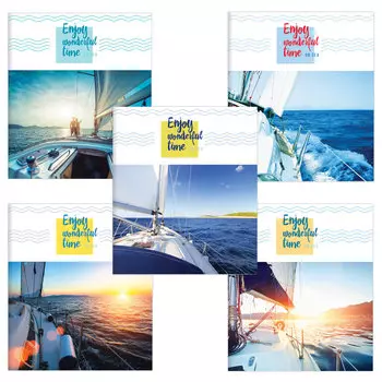 Тетрадь А5, 48 л., BRAUBERG ЭКО, клетка, обложка картон, ЯХТЫ, 403017, (30 шт.)