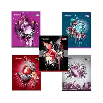 Тетрадь А5, 48 л., BRAUBERG ЭКО, линия, обложка картон, ВЕЧЕРИНКА, 401899, (30 шт.)