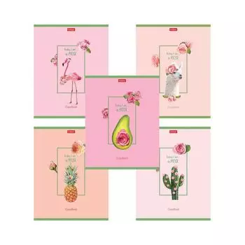 Тетрадь А5 48 л. HATBER скоба, клетка, блестки, "Сегодня я Роза!" (5 видов в спайке), 48Т5блВ1 (30 шт.)