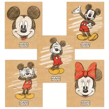 Тетрадь, А5, 48 л., HATBER, скоба, клетка, матовая ламинация, Микки Маус (5 видов в спайке), 48Т5лВ1, (20 шт.)