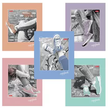 Тетрадь А5, 48 л., HATBER, скоба, клетка, обложка картон, ФАНТАЗИИ КАРАНДАШОМ (5 видов в спайке), 48Т5В1, T280713, (20 шт.)