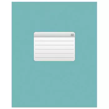 Тетрадь А5, 48 л., HATBER VK, скоба, клетка, обложка картон, ТЕТРАДЬ - БИРЮЗА (1 вид), 48Т5C1_12532, T158791, (40 шт.)