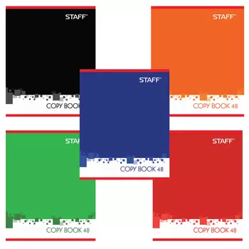 Тетрадь А5, 48 л., STAFF, клетка, офсет №2, обложка картон, ОФИС, 402783, (100 шт.)