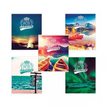 Тетрадь А5, 96 л., BRAUBERG, клетка, обложка картон, ПРИКЛЮЧЕНИЯ, 403065, (21 шт.)