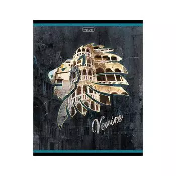 Тетрадь, А5, 96 л., HATBER, скоба, клетка, обложка картон, Венеция (1 вид), 96Т5В1_20097, (12 шт.)