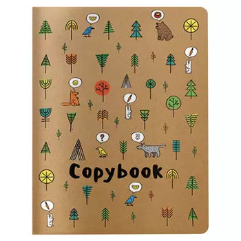 Тетрадь ЕВРО А5 40 л. BV сшивка, клетка, Soft Touch, бежевая бумага 70 г/м, DREAM FOREST, 7-40-001/08