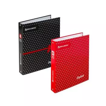 Тетрадь на кольцах, 120 л., BRAUBERG, А5, 175х215 мм, клетка, обложка ламинированный картон, Стиль, 2 вида, 402006