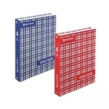 Тетрадь на кольцах, 240 л., BRAUBERG, А5, 175х215 мм, клетка, обложка ламинированный картон, Шотландка, 2 вида, 401663