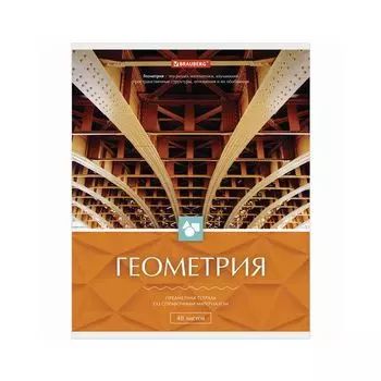 Тетрадь предметная КЛАССИКА 48л, обложка картон, ГЕОМЕТРИЯ, клетка, подсказ, BRAUBERG (20 шт.)