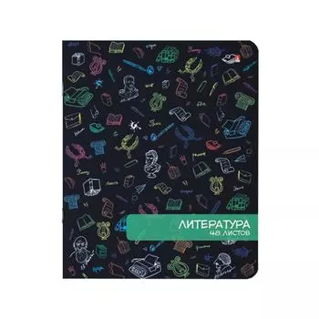 Тетрадь предметная ЯРКОЕ НАСТРОЕНИЕ 48 л., TWIN лак, ЛИТЕРАТУРА, линия, АЛЬТ, 7-48-991/02, (20 шт.)