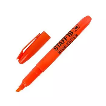 Текстмаркер STAFF, ОРАНЖЕВЫЙ, эргономичный корпус, скошенный наконечник, 1-3 мм, 151240, (36 шт.)