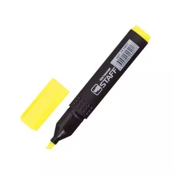 Текстмаркер STAFF STICK, ЛИМОННЫЙ, прямоугольный корпус, скошенный наконечник, 1-4 мм, (24 шт.)