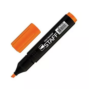 Текстмаркер STAFF STICK, ОРАНЖЕВЫЙ, прямоугольный корпус, скошенный наконечник, 1-4 мм, (24 шт.)