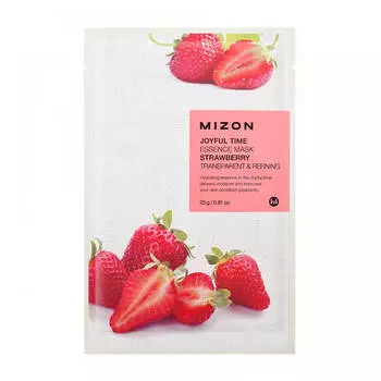 Тканевая маска для лица с экстрактом клубники Mizon Joyful Time Essence Mask Strawberry